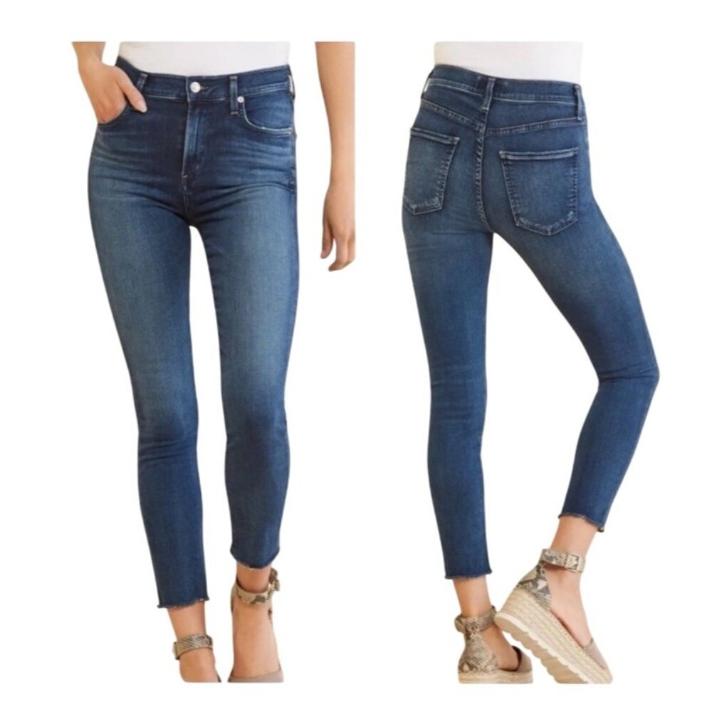 AGOLDE Jeans Womens 27 Sophie High Rise Crop Dark Wash Blue Stretch Denim Preppy
